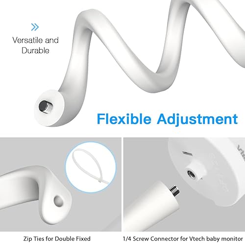 Miniatura 3 de Koroao Soporte de monitor de bebé para VTech VM5463RM5764HDRM5864HDRM7764HDBM3800BM4700BM5600BM5700 Soporte giratorio versátil sin herramientas ni