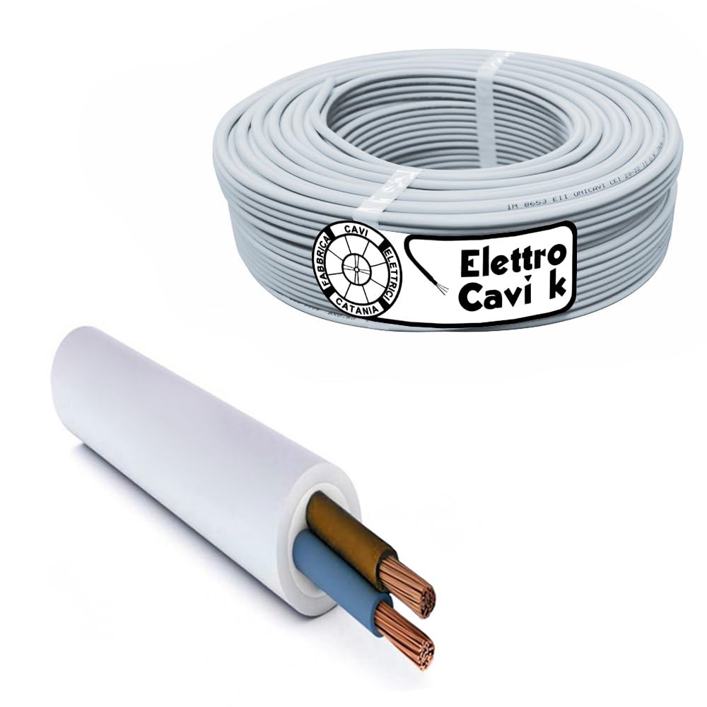 ELETTROCAVI K - CAVO ELETTRICO FG16OR16 2x2,5 mm² IN DOPPIA GUAINA PER USO ESTERNO E INTERNO BIPOLARE 2 POLI CPR 0,6/1 kV IEMMEQU PROFESSIONALE MADE IN ITALY 50 METRI