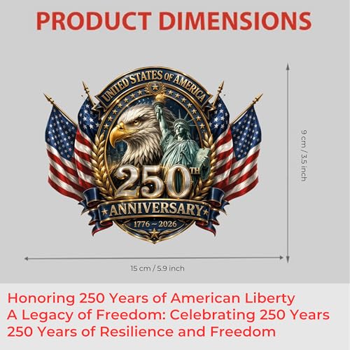 Image of 2-Piece Liberty Eagle Seal Patriotic Car Decal | 5.9-inch waterproof car window decal for vehicles, trucks and laptops