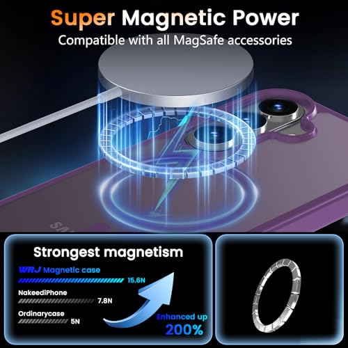 Image of WRJ Magnetic Case for Samsung Galaxy S23 6.1-Inch,Matte Dark Purple