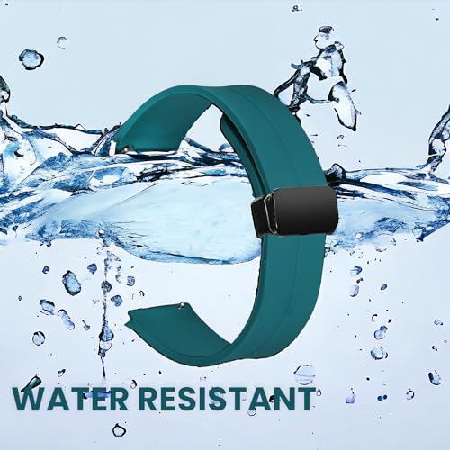Image of LORENZ Silicone 22mm Replacement Watch Strap with Adjustable Magnetic Lock Feature