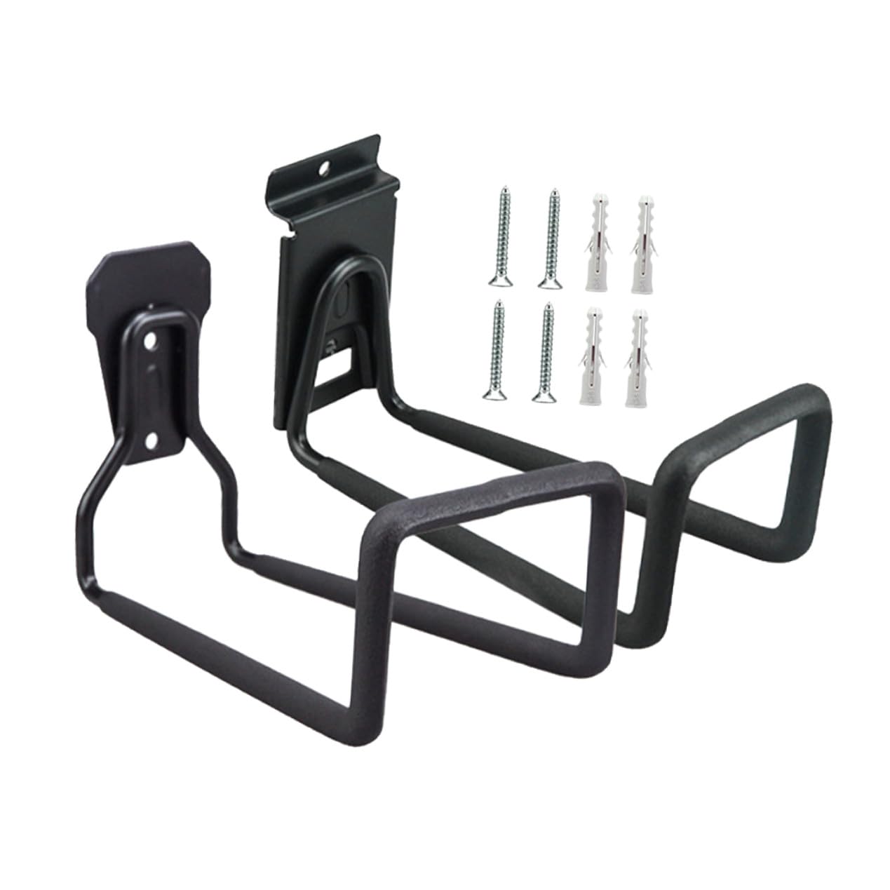Toddmomy 2 Ganchos de Garaje para Colgar Herramientas y Cables de Extensión, Resistente Hierro Recubrimiento Plástico Negro, Fácil Instalación para Almacenamiento en Garaje