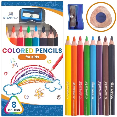 Colored Pencils for Toddlers 3-4 Years Kids Pencils for Beginners Toddlers and Preschoolers Jumbo Triangle Shape for Easy Grip Thick Colored Core for Easy Coloring and Less Breakage (1 Pack)