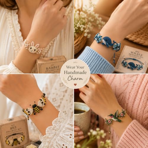 DIY Beaded Bracelet Making Kit, Beginner-Friendly Beaded Bracelet Animal Making Kit, Three-Dimensional Beadwork Jewelry Craft Kit with Full-Color Instruction Sheet, for Craft Lover,Hummingbird - Image 7