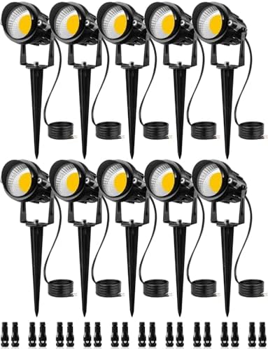 SUNVIE 12W Low Voltage LED Landscape Lights with Connectors, Outd...