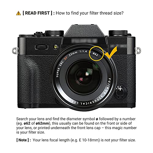 Image of JJC 62mm ND Filter ND2-2000 VND Variable Neutral Density Adjustable Fader for Fujifilm XF 23mm f1.4 R, Sony E 10-18mm f4 OSS, Nikon Nikkor Z 35mm f1.8 S Lens and Other Lenses with 62mm Filter Thread