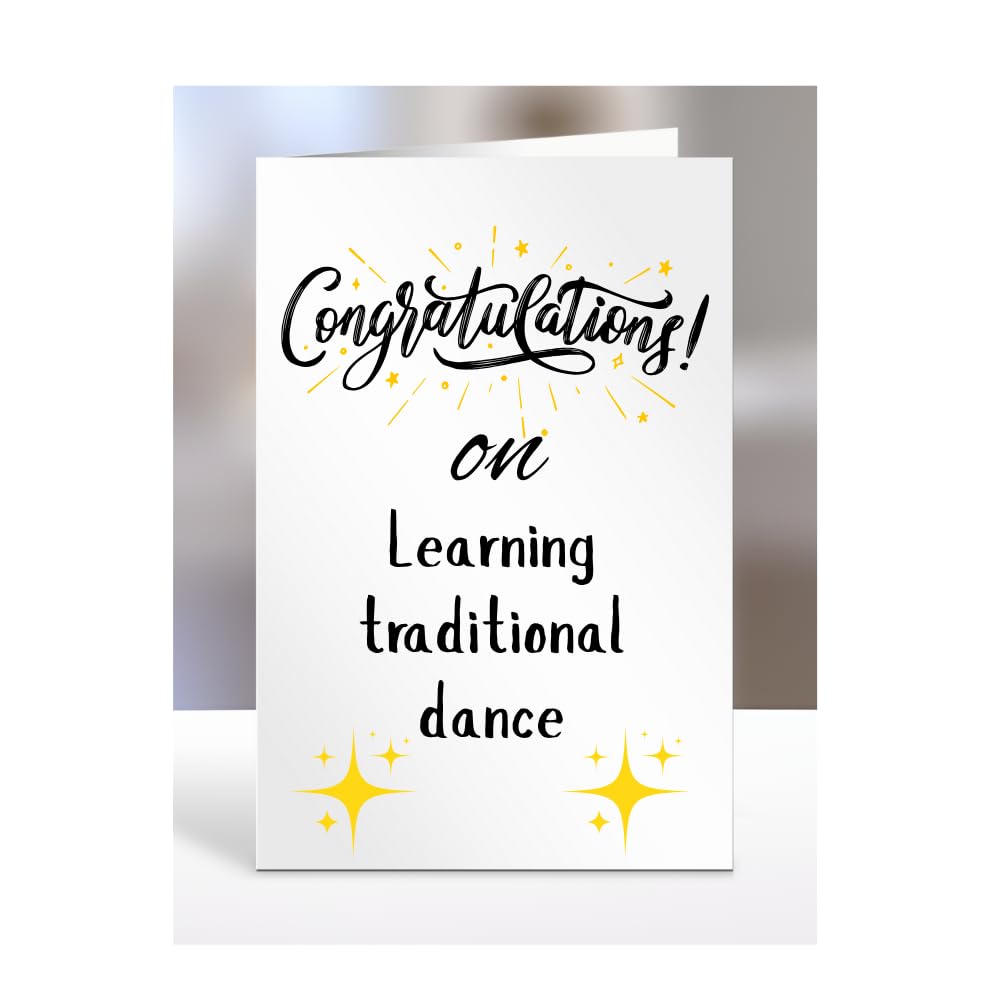 Congratulations on Learning traditional dance Card, Gifts for Men or Women, Presents for Christmas, Greetings Card, Him, Her, Female, Male, A5-113_281