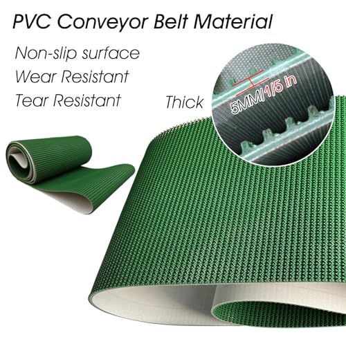 Rotolo di nastro trasportatore in PVC spesso 5 mm per uso industriale | Sostituzione del tavolo trasportatore elettrico regolabile | Materiale di trasporto per un movimento efficiente