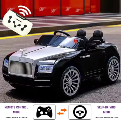 Image of Jn Creations 12V Battery Operated Rolls Royce Blf-5688 Ride On Car For Kids & Toddlers With Remote Control, Red
