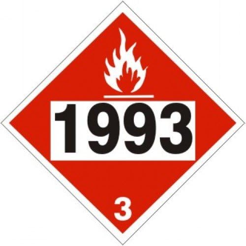 Safehouse Signs DOT-96759"1993 Flammable Liquids Class 3" Placard