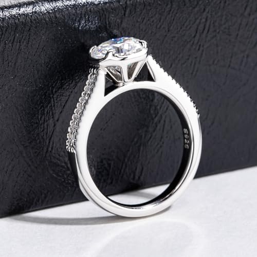 Moissanite Engagement Rings 1cttw-2.15cttw Round Cut Half Bezel Setting/Bezel Setting/Channel Setting/Halo Setting Lab Created Diamond Solitaire Promise Anniversary Rings for Women4