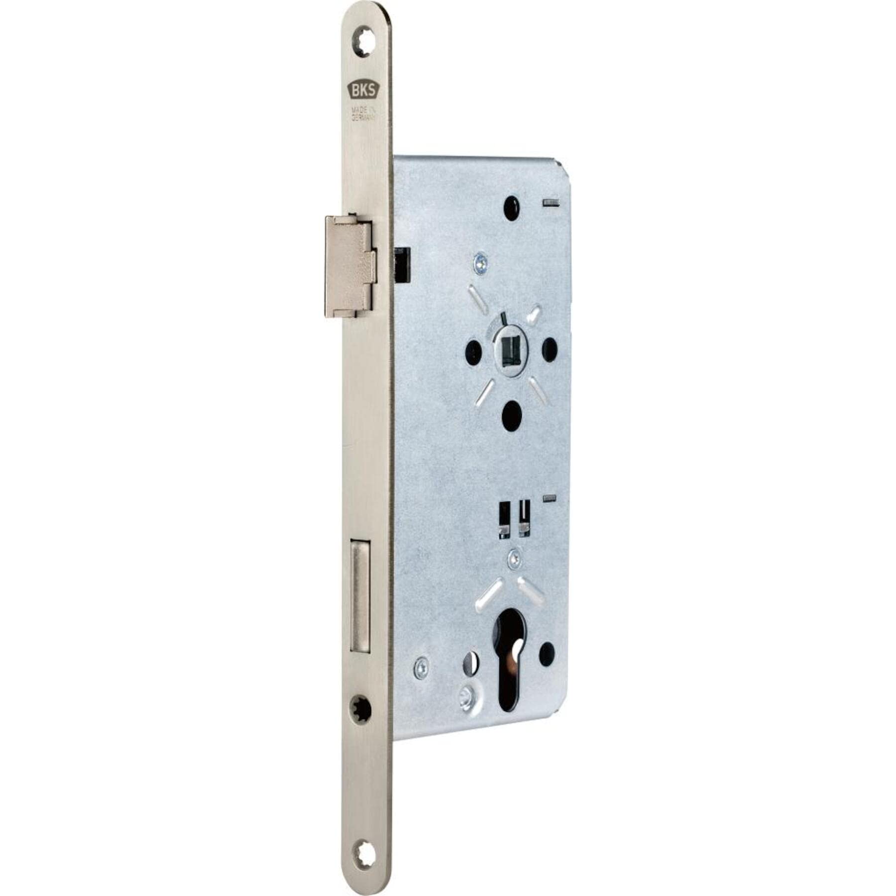 BKS Haustür-Einsteckschloss 0024 PZW 20/55/92/10mm DIN R Silber ktg.