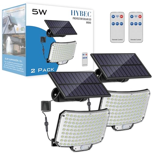 HYBEC   Focos LED Exterior Solares, Foco Solar Exterior, Luces Solares (Pack 2)