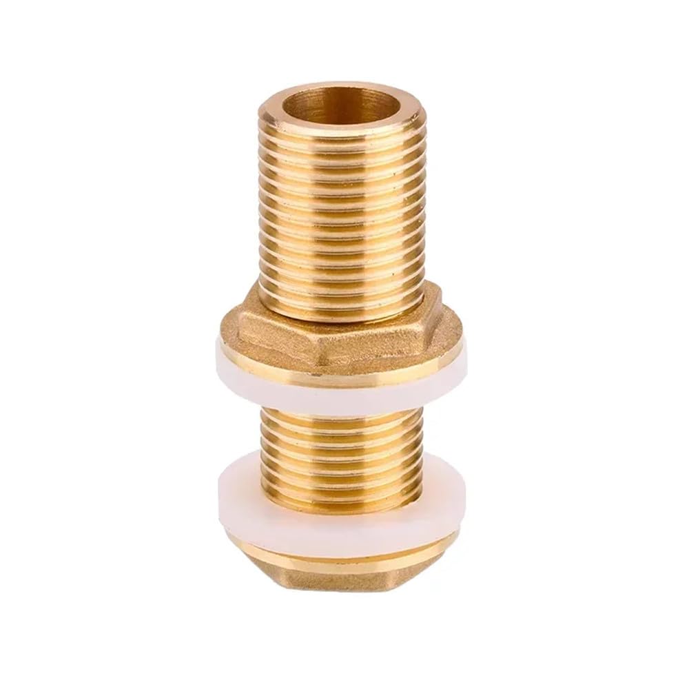 Conector de tubería de latón roscado completo macho BSP de 1/4", 3/8", 1/2" y 3/4", BSP1I2 L 50 mm