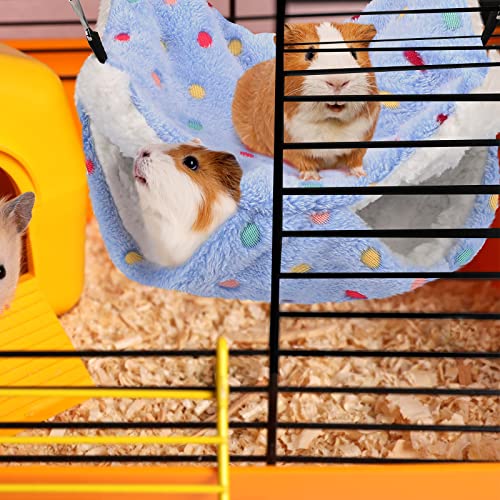 Image of BOAO 2 Pcs Guinea Pig Rat Hammock for Pet, Mint Green, Pink, Heart Pattern | Ferret Hamster Hanging Hammock, Guinea Pigs Accessories, for Small Animals Chinchilla Parrot Sugar Glider Ferret Squirrel