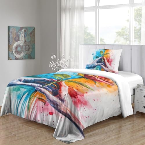 Housse de couette rose 3D de qualité supérieure en microfibre tissée