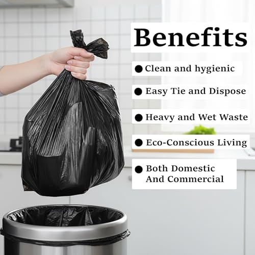 Image of Essoti Black Garbage Bags | X-Large | 30 X 37 Inches | 150 pcs | 15 pcs x Pack of 10, Black