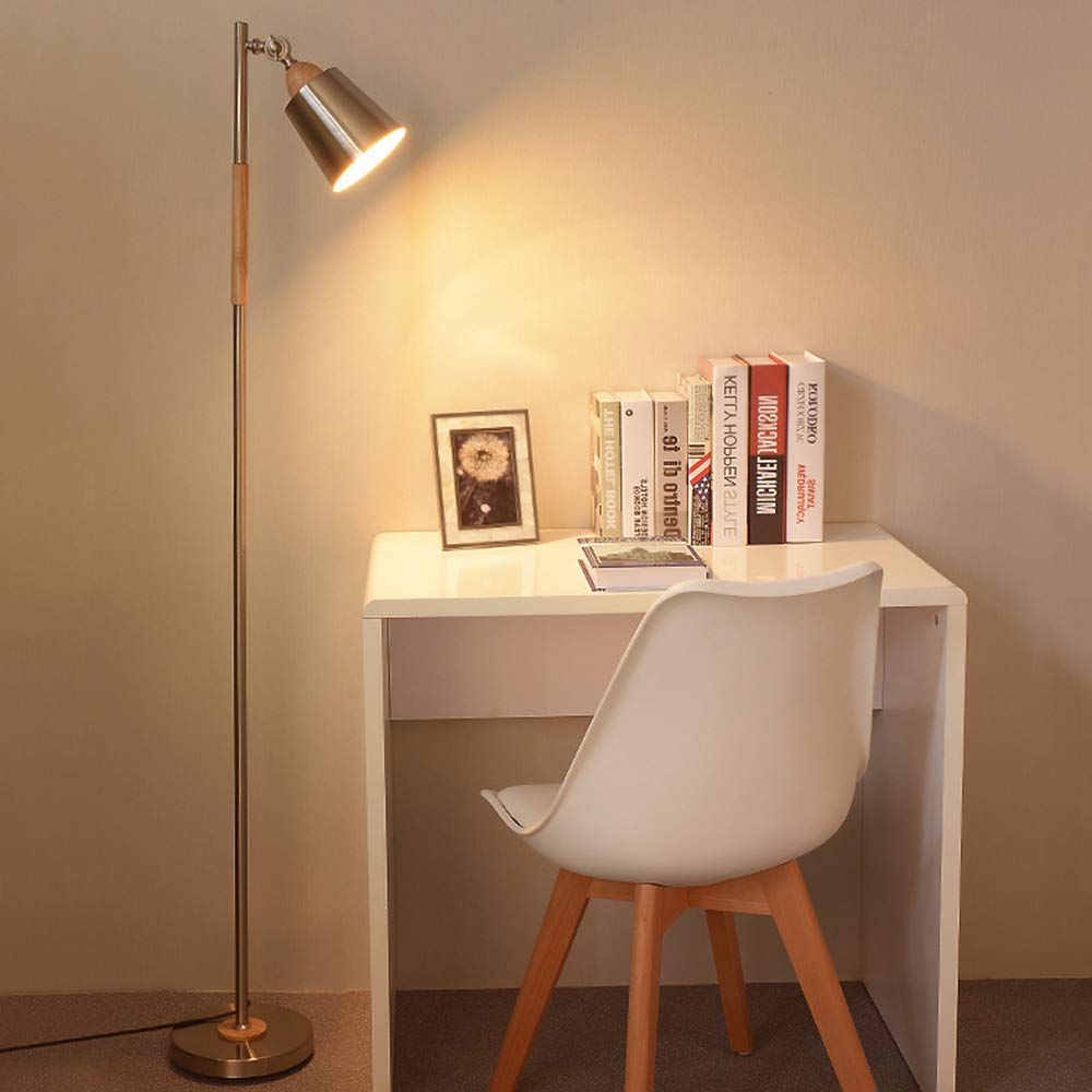 Lampada da Terra Moderna a LED, Lampada da Terra Argentata Regolabile con Base in Metallo Spesso, interruttori a Pedale, Bianco Caldo 3000K, Attacco E