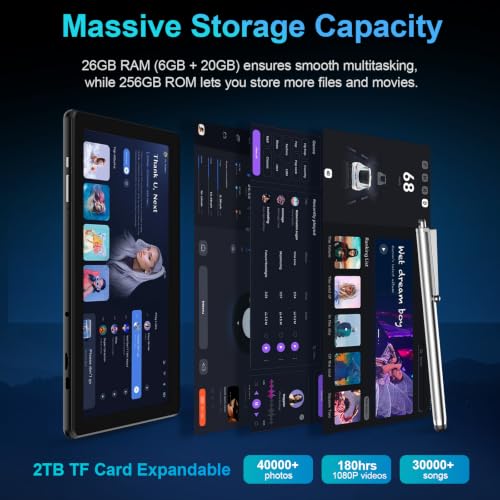 Image of Android 16 Tablet with Keyboard - 10 Inch Electronic Tablets, Black Case