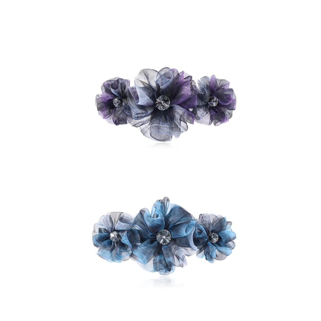 Cintas Para el Pelo de Cola de Caballo Clips de pelo hechos a mano Rhinestone Flower Clips de pelo elegante temperamento de pelo clips de caballo pinzas de pelo clips de pelo clips horizontales Acceso