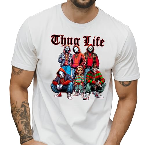 Thug Life Horror Shirt - Horror Graphic T-shirt & Sweatshirt - Thug Life Halloween Menacing Masks Unisex Shirts3