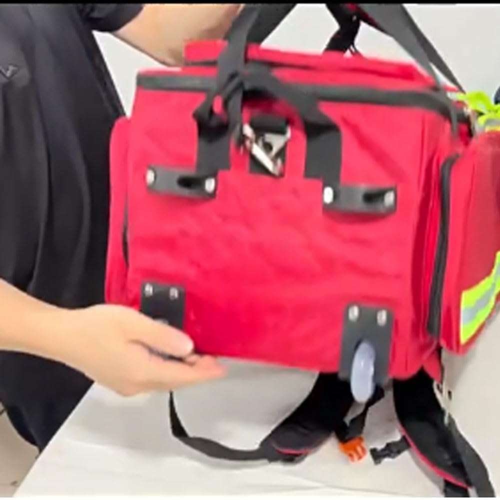 Bolsa médica de emergencia con ruedas, mochila de tela Oxford 1800D, kit de primeros auxilios ignífugos, ideal para EMT, EMS, policía, bomberos, enfermeras, médicos