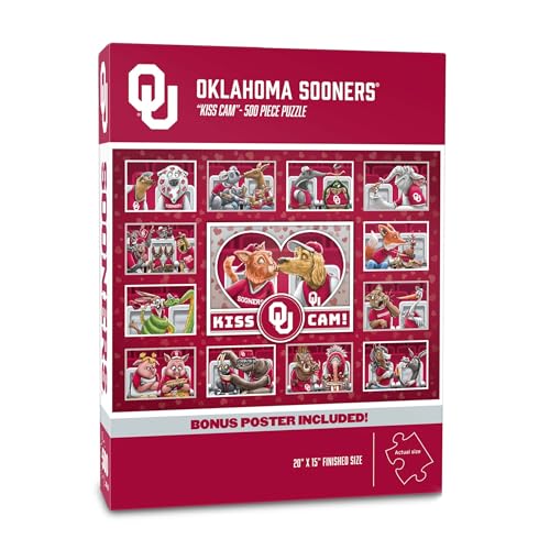 Image of YouTheFan NCAA Oklahoma Sooners inchKiss Cam inch 500 Puzzle | 500 Pieces, 15 inch X 20 inch Size, Original Artwork, Humorous Illustrations, Officially Licensed, Fun Fan Gift