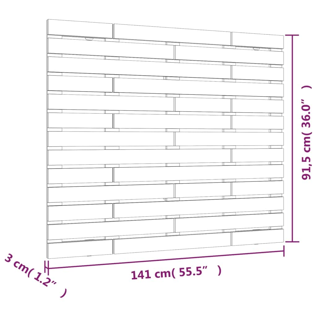 824708 Testiera da Parete 141x3x91,5 cm in Legno Massello di Pino Testata in Legno,Testata Letto Matrimoniale Muebles Dormitorio Spalliera Letto Testiere per Letto Matrimoniale