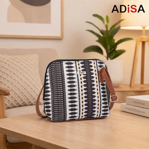 Image of ADISA Women Girls Floral Print Faux Leather Sling Bag Crossbody