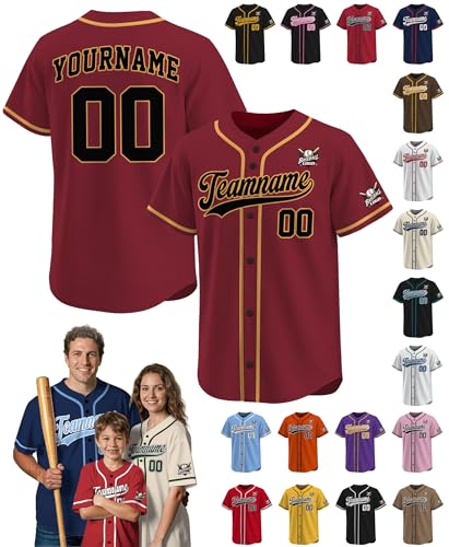 Custom Baseball Jersey for Men Women Boys Girls Youth Kids, Custom Jersey Baseball Printed Team Name Number Logo miniatura 1