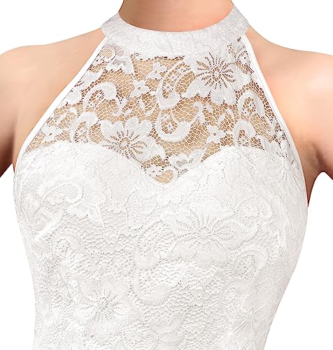 Vfshow D3026A Womens Elegant Halter High Slit Formal Wedding Guest Maxi Long Dress 2023 Prom Sweetheart Neck Lace Cocktail Evening Gown thumb #3