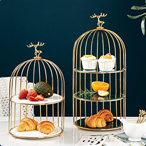Image of Cake stand 3-tier Cake Stand Ceramic Cake Tray Detachable Multi-color Cake Display Stand Dessert Table for Cupcakes, Fruits, Biscuits, Pastries Dessert stand (Color : Black, Size : Small)
