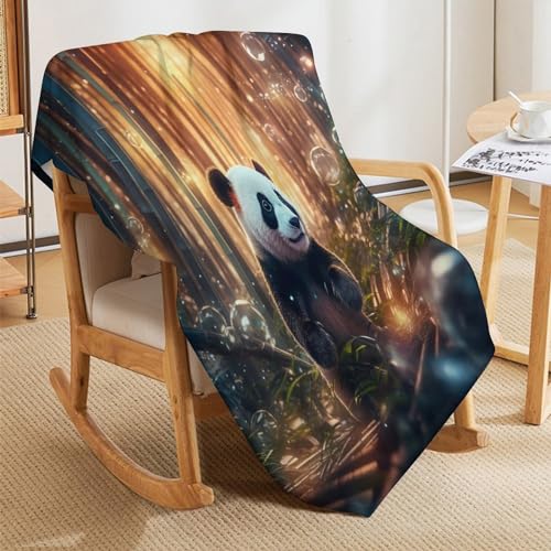 Manta de franela de panda 130x150 cm para sofá y cama 5