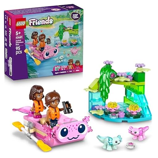 LEGO Friends Aventuras en el Barco-Ajolote de Juguete - 2 Mini Muñecos, 2 Figuras de Animales Adorables, Plantas, Flores y Accesorios - Regalo de Cumpleaños para Niñas de 5+ Años - 42681 | Ya disponible en tu tienda friki favorita! En mundofriki.es!