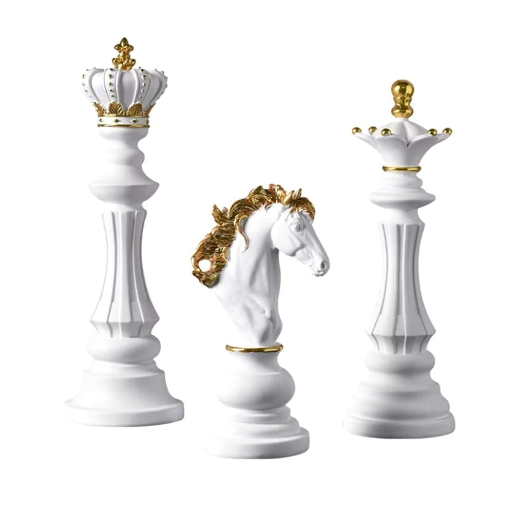 CTRLZS For Home House Queen Knight Kingly Chess Piece Decor Sculpture Ornament White