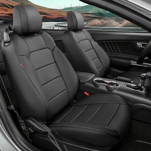 Image of Custom Car Seat Covers for Ford 2015-2026 Mustang Convertible,Faux Leather