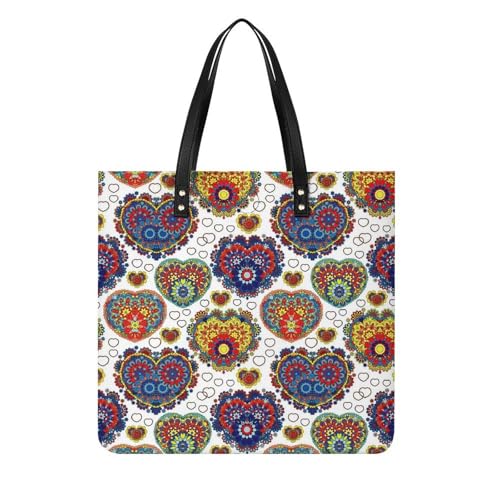 Sac à main shopper motif cœur fleuri le cadeau parfait pour femme