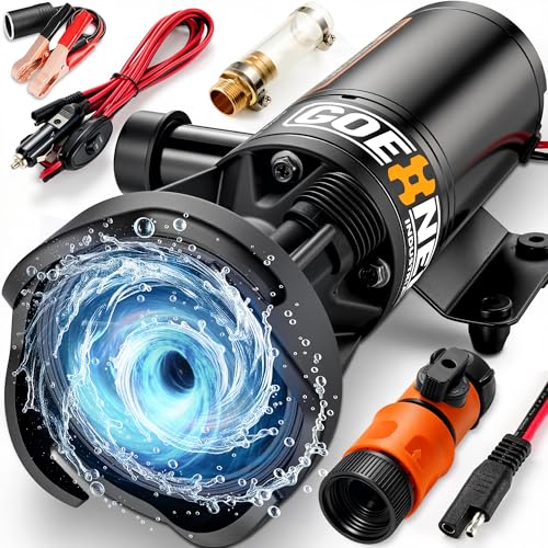 12V RV Portable Macerator Waste Pump for Sewage, 12GPM Suction 3.2 feet Lift 10 feet, Complete RV Macerator Pump Kit for Right Out of Box