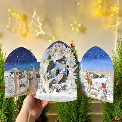Christmas 3D Pop-up Greeting Card Easter Table Setting Card Holiday Blessing Gift Unique Christmas Gift for Friends