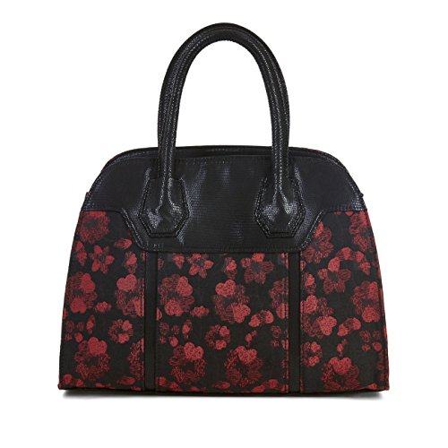 Sac à main femme vegan Cancun Ruby Shoo jacquard noir rouge rétro