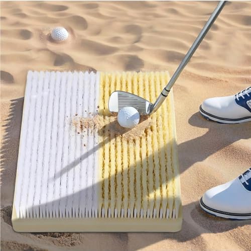 15.7" x 11.8" Golf Bunker Mat, Dual Sand Trap Practice Mat for Bunker Shot & Chipping Training, Portable Golf Training Mat for Indoor Outdoor Use, Golf Training Aid