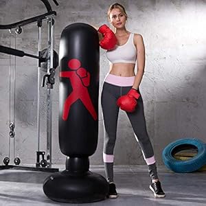 Inflatable-Free-Standing-Punching-Bag-Heavy-Training-Bag-Adults-Teenage-Fitness-Sport-Stress-Relief-Boxing-Target Inflatable Free Standing Punching Bag, Heavy Training Bag, Adults Teenage Fitness Sport Stress Relief Boxing Target (Black)