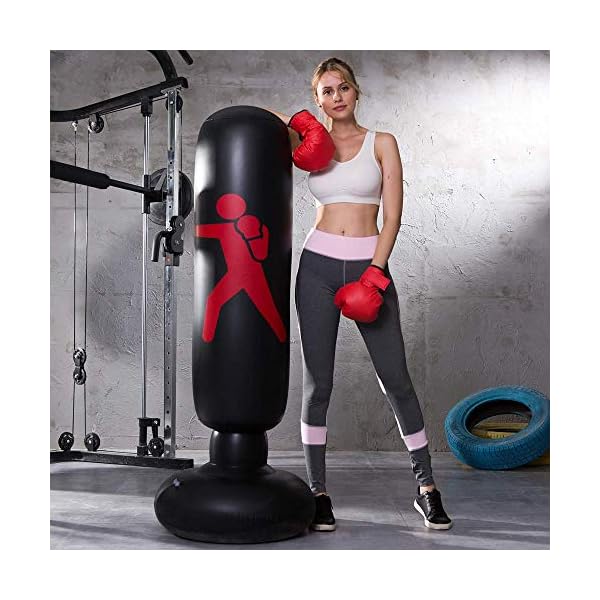 Inflatable-Free-Standing-Punching-Bag-Heavy-Training-Bag-Adults-Teenage-Fitness-Sport-Stress-Relief-Boxing-Target Inflatable Free Standing Punching Bag, Heavy Training Bag, Adults Teenage Fitness Sport Stress Relief Boxing Target (Black)