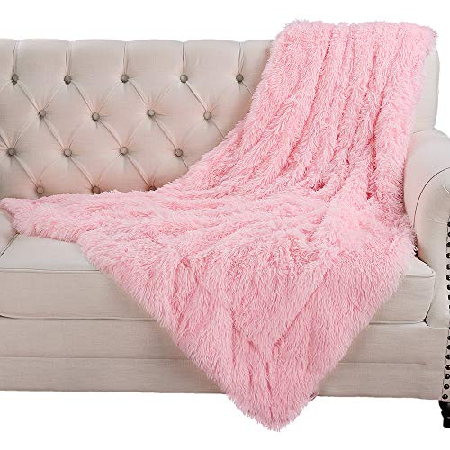 Homore Soft Fluffy Blanket Fuzzy Sherpa Plush Cozy Faux Fur Throw Blankets For Bed Couch Sofa Chair Decorative, 50''X60'' Baby Pink #TOP5