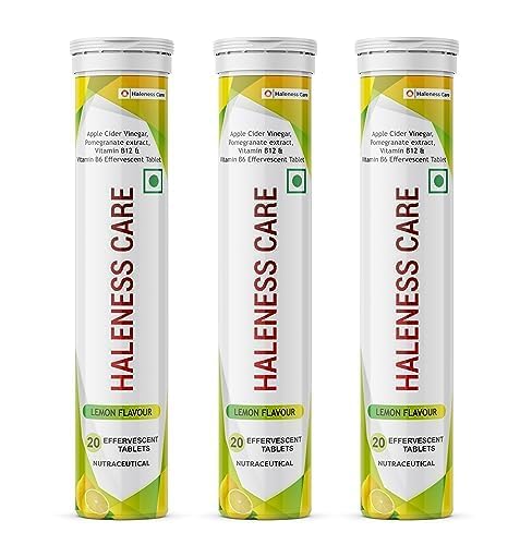 Haleness Care Apple Cider Vinegar Effervescent Tablets | Lemon Flavour | Weight Management | Fat Burner | Weight Loss | ACV (Pack of 3 (60 Tablets), Lemon Flavour)-image-35