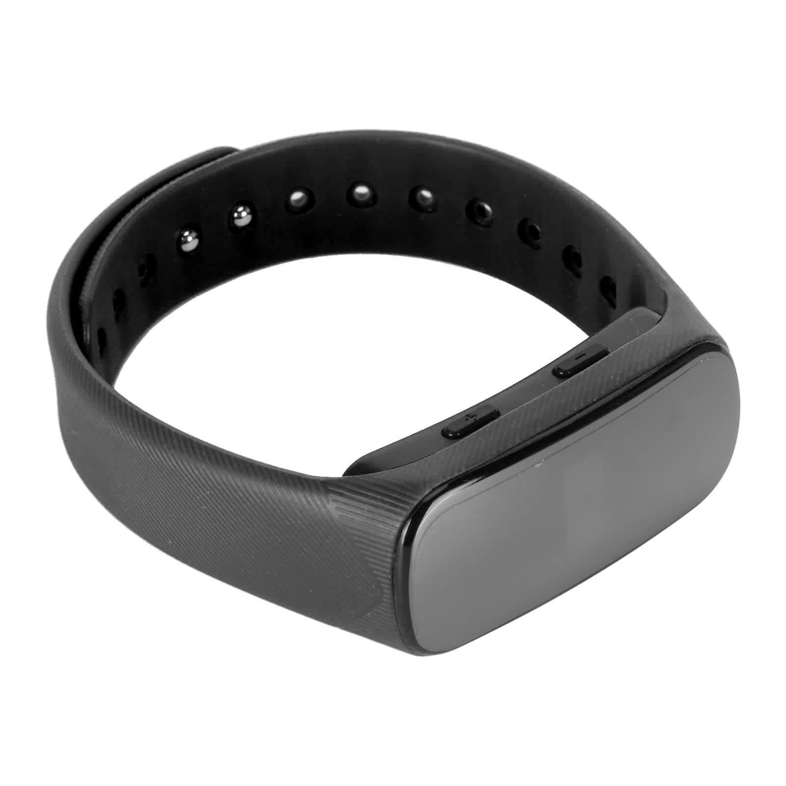 Diktiergerät-Uhr, HD-Rauschunterdrückung, sprachaktivierter MP3-Player, digitales Rekorder-Armband mit Display für Studenten, Profis, Schwarz (Schwarz)