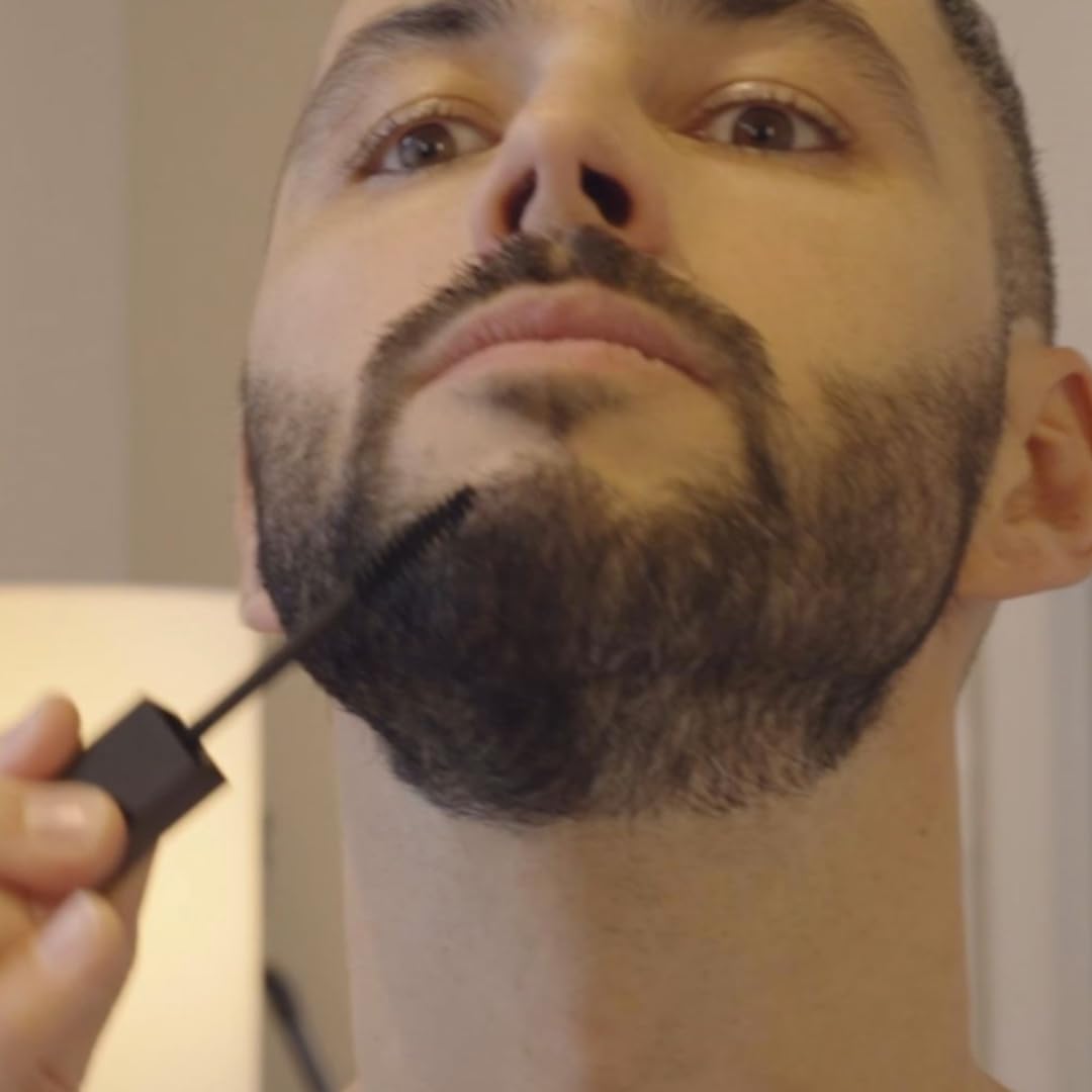 Correcteur temporaire de couleur pour barbe, sourcils et cheveux, flacon brosse 7 ml. Cosmétique et maquillage pour hommes. N°01 : Noir