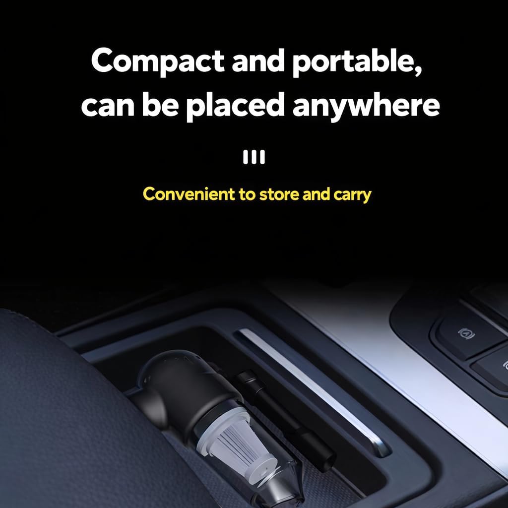 Handheld Car Vacuum Cleaner for AAA, Mini Portable Cordless Vacuum for Car Interior, Compact Handheld Cleaner for Auto & Home,A Black