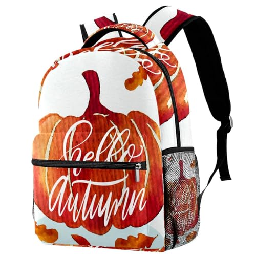 Sac à dos d'école citrouille Hello Autumn pour ados et voyage décontracté