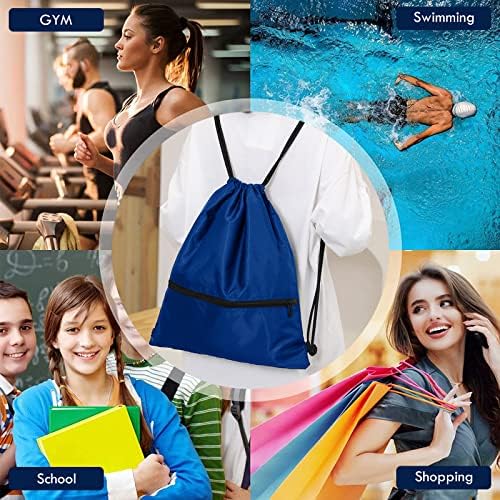 Drawstring Bag, joyliveCY Waterproof Swim Bag, Sport Gym Sack Personalised Drawstring Bag, Waterproof Swimming Bag PE Bag Drawstring Suitable for School Travel Beach and Various Activities (Blue)